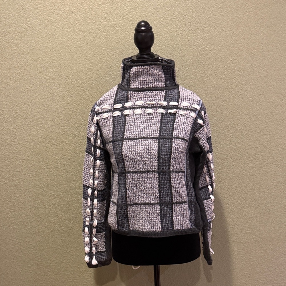 Plaid Turtleneck Sweater